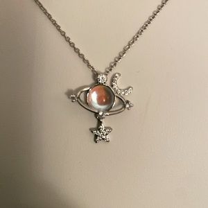 GIRLS! 🪐 Saturn 🪐 Star 🌟 & Crescent 🌙 Moon Necklace CZ’s Super Cool 😎